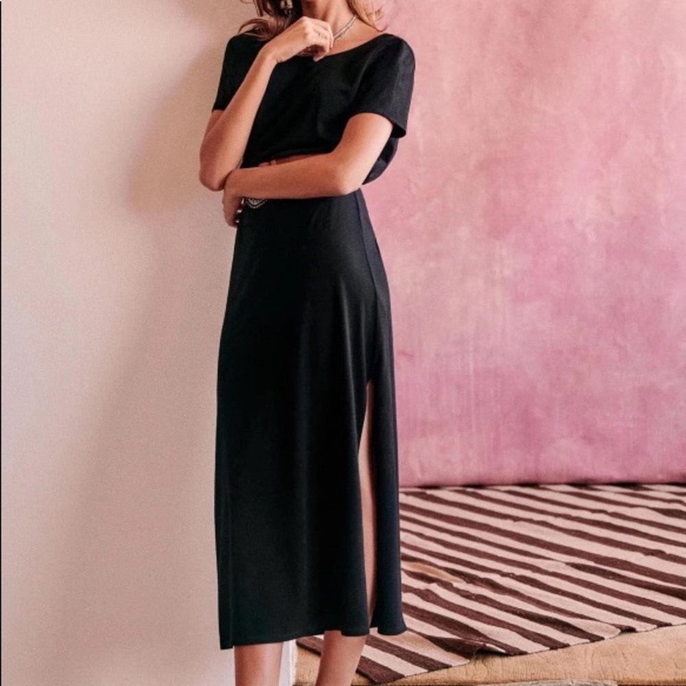 Womens Size M Sezane Lucille Dress Black NWT